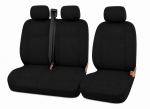 2+1 Set Huse Scaune Pentru Duba si Autoutilitara, Universale, Textil, Negru, 5 Piese