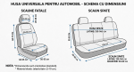 Set huse scaun auto universal Flexzon Dream, negru, 9 buc