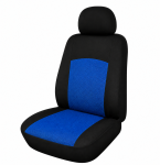 Set Complet Huse Scaune Auto Pentru Dacia Logan I 2004-2012, Dacia Logan II 2012+, Textil, Albastru-Negru, 9 Piese
