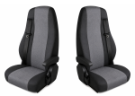 Set 1+1 Huse Scaune DAF XF 106 2015-2021, Textil + Piele Ecologica, Negru-Gri, 4 Piese