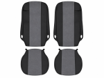 Set 1+1 Huse Scaune DAF XF 106 2015-2021, Textil + Piele Ecologica, Negru-Gri, 4 Piese