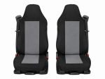 Set Huse Scaune Camion Pentru MAN GA, TGL, TGX, TGS, Textil, Gri-Negru, 2 Piese