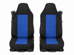Set Huse Scaune Camion Pentru MAN GA, TGL, TGX, TGS, Textil, Albastru-Negru, 2 Piese