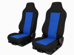 Set Huse Scaune Camion Pentru MAN GA, TGL, TGX, TGS, Textil, Albastru-Negru, 2 Piese