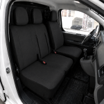 2+1 Set Huse Scaune Pentru Peugeot Expert, Piele Ecologica, Negru, 7 Piese