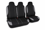 Set 2+1 Huse Scaune Fata Flexzon Auto Universale VAN Textil Negru/Gri