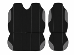 Set 2+1 Huse Scaune Fata Flexzon Auto Universale VAN Textil Negru/Gri