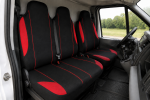 Set 2+1 Huse Scaune Fata Flexzon Auto Universale VAN Textil Negru/Rosu