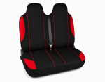 Set 2+1 Huse Scaune Fata Flexzon Auto Universale VAN Textil Negru/Rosu