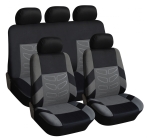 Set 9 Bucati Huse Scaune Auto, Flexzon Comfort, Universale , Gri , Textil