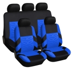 Set 9 Bucati Huse Scaune Auto, Flexzon Comfort, Universale , Albastru , Textil