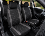 Set Complet Huse Scaune Auto Universale Textil Gri Su Negru 9 buc
