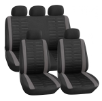 Set Complet Huse Scaune Auto Universale Textil Gri Su Negru 9 buc