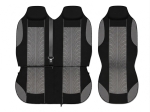 Set 2+1 Huse Scaune Auto VAN Textil Gri/Negru
