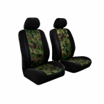 1+1 Huse universale pentru scaunele din fata – tapiterie textila pentru autoturism, microbuz si SUV – culoare camuflaj negru-verde