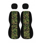 1+1 Huse universale pentru scaunele din fata – tapiterie textila pentru autoturism, microbuz si SUV – culoare camuflaj negru-verde