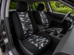 1+1 Huse universale pentru scaunele din fata – tapiterie textila pentru autoturism, microbuz si SUV – culoare camuflaj negru-gri