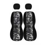 1+1 Huse universale pentru scaunele din fata – tapiterie textila pentru autoturism, microbuz si SUV – culoare camuflaj negru-gri