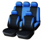 Set huse Scaune Auto Universale Flexzon,Negru/ Albastru, 9 buc