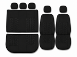 Set Complet Huse Scaune Auto Universale, Negru, 9 Piese