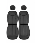 Huse scaun auto universale din piele eco fata Flexzon, negru, 1+1