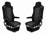 Set Huse Scaune Camion Pentru Mercedes Axor, Atego, Actros, Textil, Negru-Gri, 2 Piese