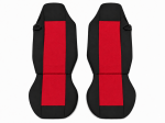 Set Huse Scaune Camion Pentru Mercedes Axor, Atego, Actros, Textil, Negru-Rosu, 2 Piese