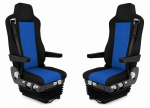 Set Huse Scaune Camion Pentru Mercedes Axor, Atego, Actros, Textil, Negru-Albastru, 2 Piese