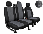 Set 2+1 Huse Scaune Renault Master 2009-2016, Sofer + Bancheta Dubla Pasager, Gri-Negru