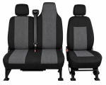 Set 2+1 Huse Scaune Renault Master 2009-2016, Sofer + Bancheta Dubla Pasager, Gri-Negru
