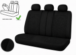 Set Huse Scaune Auto Universale, Pentru Scaune Fata si Spate, Bancheta Divizibila cu Fermoare, Textil, Negru, 9 Piese