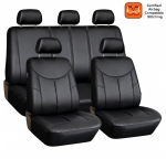 Set huse Scaune Auto Universale Piele ecologica, negru, 8 buc