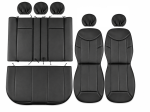 Set huse Scaune Auto Universale Piele ecologica, negru, 8 buc