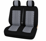 2+1 Set Huse Scaune Pentru Duba si Autoutilitara, Universale, Textil, Negru-Gri, 5 Piese