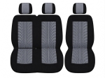 2+1 Set Huse Scaune Pentru Duba si Autoutilitara, Universale, Textil, Negru-Gri, 5 Piese