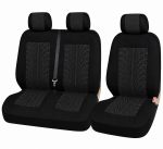 2+1 Set Huse Scaune Pentru Duba si Autoutilitara, Universale, Textil, Negru, 5 Piese