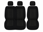 2+1 Set Huse Scaune Pentru Duba si Autoutilitara, Universale, Textil, Negru, 5 Piese