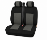 2+1 Set Huse Scaune Pentru Duba si Autoutilitara, Universale, Textil, Negru-Gri, 5 Piese