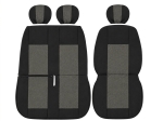 2+1 Set Huse Scaune Pentru Duba si Autoutilitara, Universale, Textil, Negru-Gri, 5 Piese