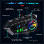 Set 2 Intercomuri Moto pentru Casca Bluetooth 6.0, CVC + DSP, Display LED, IPX6, Baterie 1000 mAh