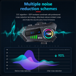 Set 2 Intercomuri Moto pentru Casca Bluetooth 6.0, CVC + DSP, Display LED, IPX6, Baterie 1000 mAh