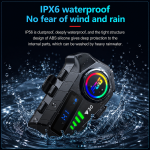 Set 2 Intercomuri Moto pentru Casca Bluetooth 6.0, CVC + DSP, Display LED, IPX6, Baterie 1000 mAh