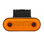 Lampa Laterala Gabarit LED Ovala 12-24V, Portocalie, 24 LED, Efect Neon, cu Suport din Cauciuc, 115 x 44 mm