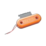 Lampa Laterala Gabarit LED Ovala 12-24V, Portocalie, 24 LED, Efect Neon, cu Suport din Cauciuc, 115 x 44 mm