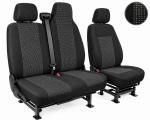 Set 2+1 Huse Scaune Renault Master 2009-2016, Sofer + Bancheta Dubla Pasager, Negru