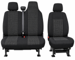 Set 2+1 Huse Scaune Renault Master 2009-2016, Sofer + Bancheta Dubla Pasager, Negru