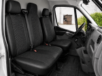 Set 2+1 Huse Scaune Renault Master 2009-2016, Sofer + Bancheta Dubla Pasager, Textil + Piele Ecologica, Negru