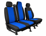 Set 2+1 Huse Scaune Renault Master 2009-2016, Sofer + Bancheta Dubla Pasager, Textil, Albastru-Negru