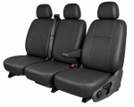 2+1 Huse Scaune Auto Fata pentru Volkswagen Crafter, Piele Ecologica, Negru, 9 Piese