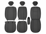 2+1 Huse Scaune Auto Fata pentru Volkswagen Crafter, Piele Ecologica, Negru, 9 Piese